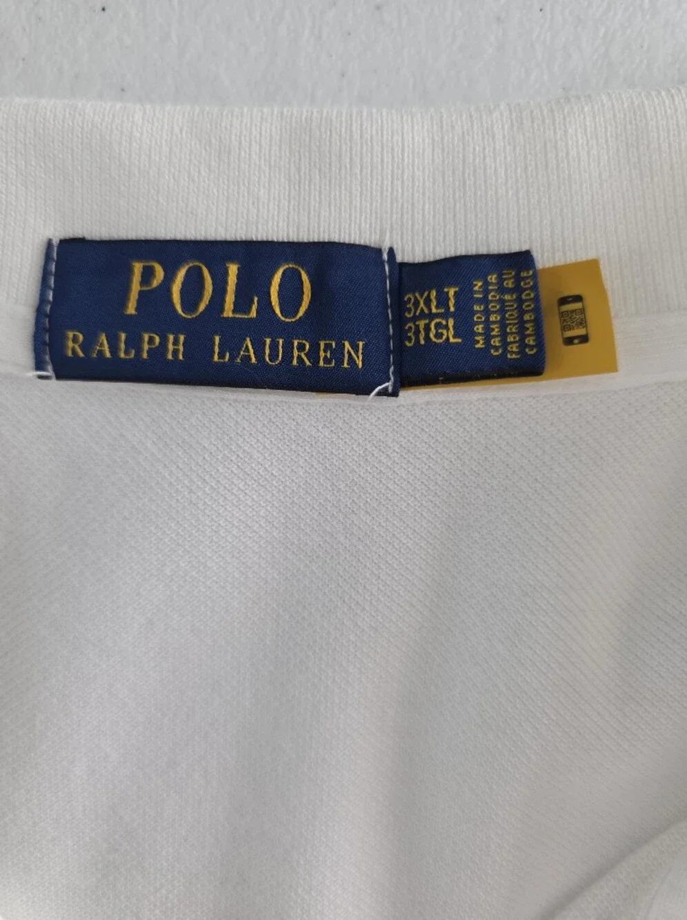 Polo Ralph Lauren Polo Shirt 3XLT White Blue Pony Big Tall Cotton Classic
